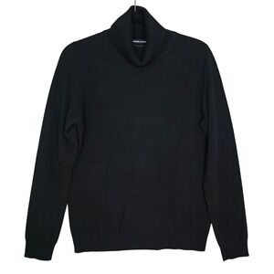 NWT Hudson's Bay Women's 100% 2 Ply Cashmere  Knit Turtleneck Sweater Black M